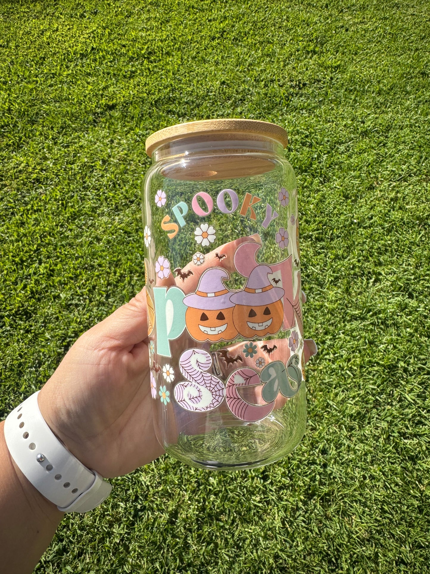 libby glass 16oz Spooky Season glass cup