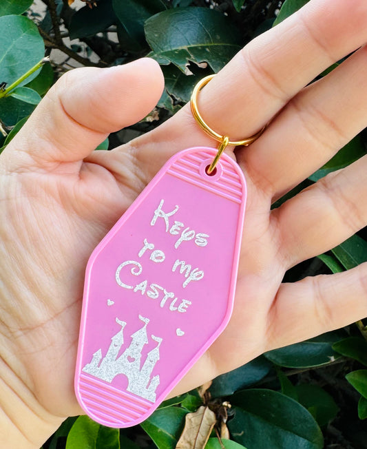 Pink Motel Keychain Keys to my castle